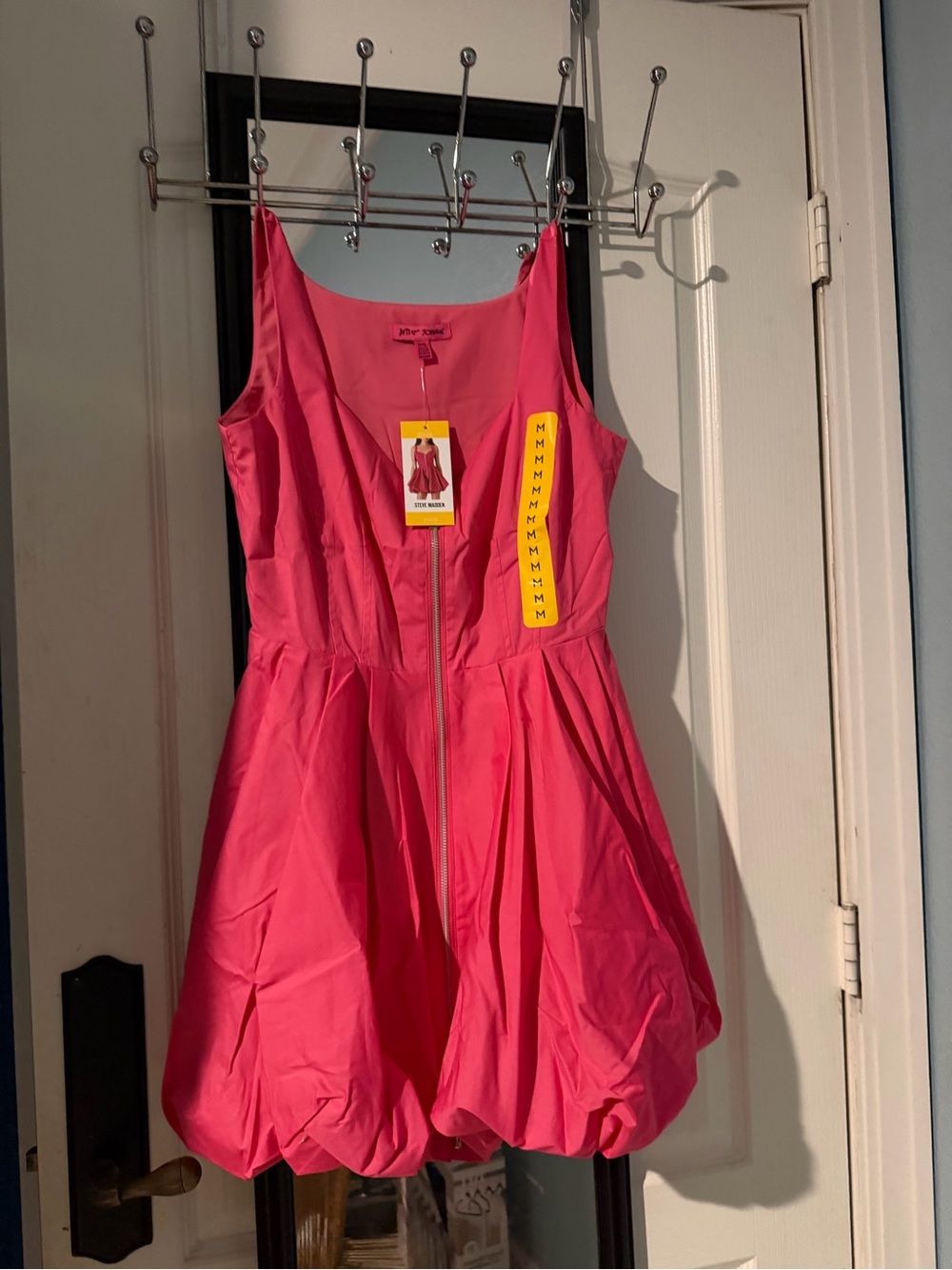 Steve Madden Raspberry Zip-Front Sweetheart Mini Dress - Picture 11 of 16